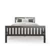 Full size wood platform bed with headboard, featuring a solid wood frame and 12” under-bed storage for versatile use.