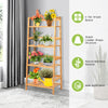 4-Tier Bamboo Plant Rack with Guardrails Stable and Space-Saving-Natural - Gallery View 1 of 12