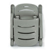 Gray 5-position adjustable folding lounger chaise chair, compactly folded for easy storage and transport, ideal for.