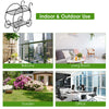 Heavy duty metal flower cart plant stand with two tiers, ideal for displaying potted plants indoors or outdoors.