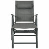 Gray patio reclining chaise lounge with adjustable neck pillow and heavy-duty aluminum frame for outdoor relaxation.