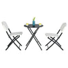 3-piece patio bistro set featuring a round folding table and 2 chairs made of durable PE rattan, ideal for outdoor use.
