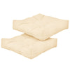 Beige 21"x21" patio chair seat cushions showcasing a plush design, perfect for enhancing comfort indoors or outdoors.