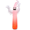 12-foot Halloween inflatable ghost decoration with built-in LED lights, featuring a realistic design for yard or park.