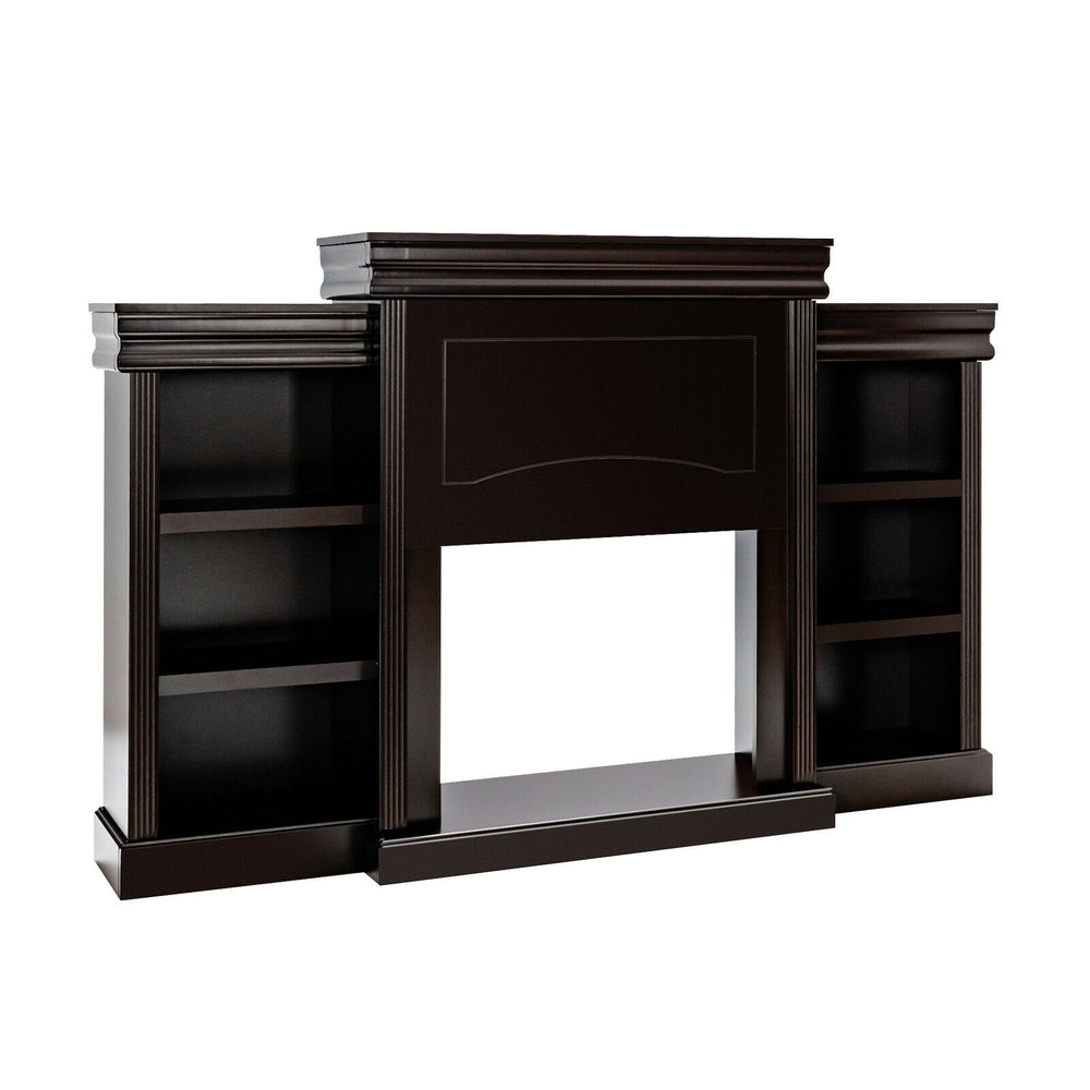 Costway Modern Fireplace Entertainment Center 70" with Bookcase New