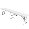 Portable 6 feet folding bench with a waterproof HDPE top, ideal for picnics and outdoor gatherings, supports 550 lbs.