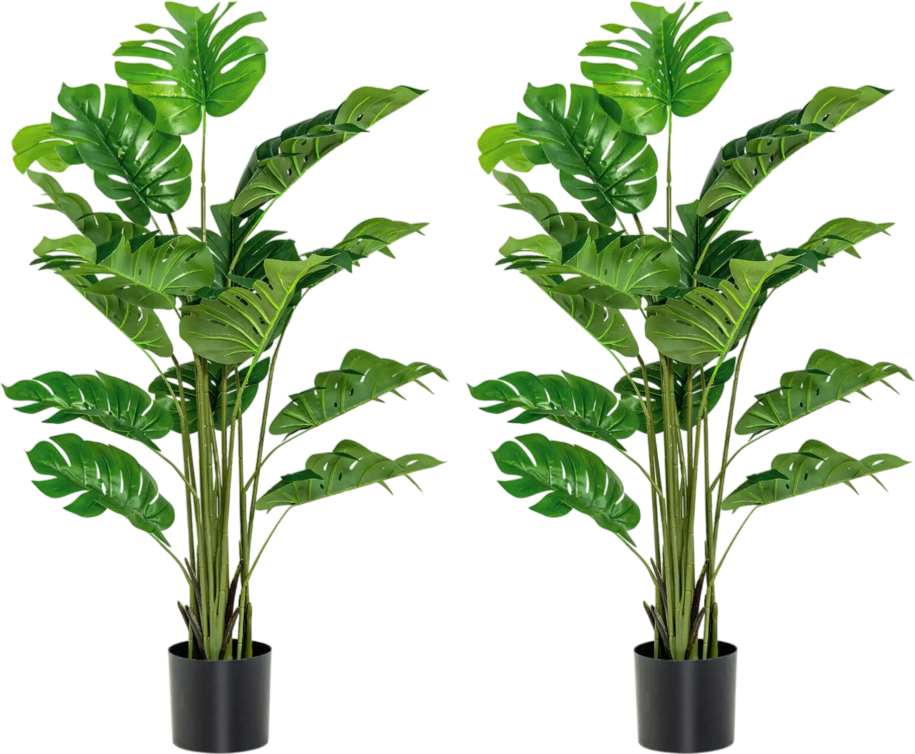 Costway 2-Pc 5' Artificial Monstera Tree Set 09417836 New