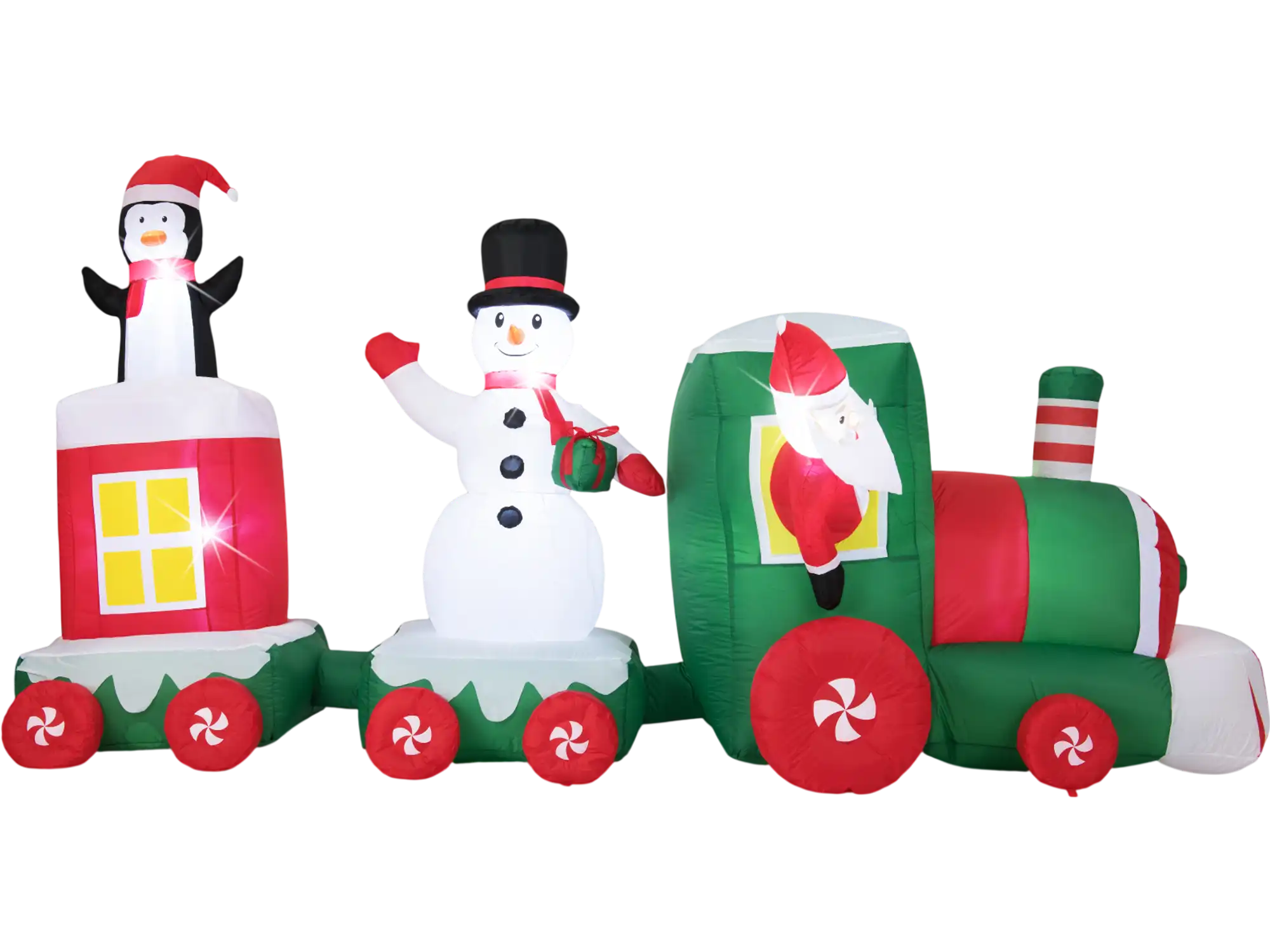 Costway 11.5' Christmas Inflatable Train Santa Claus Driving 35825237 New