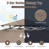 Double-tiered canopy top of the 11 x 5 FT grill gazebo in brown, featuring drizzle-resistant polyester fabric for.