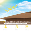 Brown 11.5 x 11.5 FT pop-up canopy featuring 210D Oxford cloth with UPF50+ sun protection and mesh screen netting.