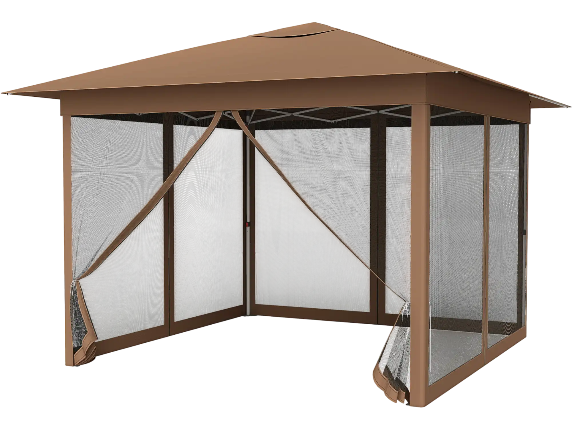 Costway 11.5' x 11.5' Pop-Up Canopy Gazebo w/ Mesh Screen Netting 29790301 New