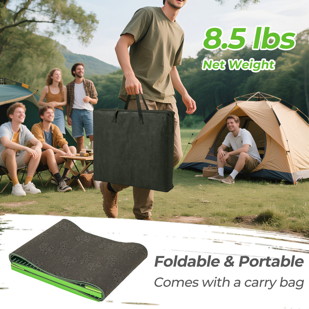 11 FT putting green mat with adjustable putters and carry bag, perfect for indoor and outdoor golf games.