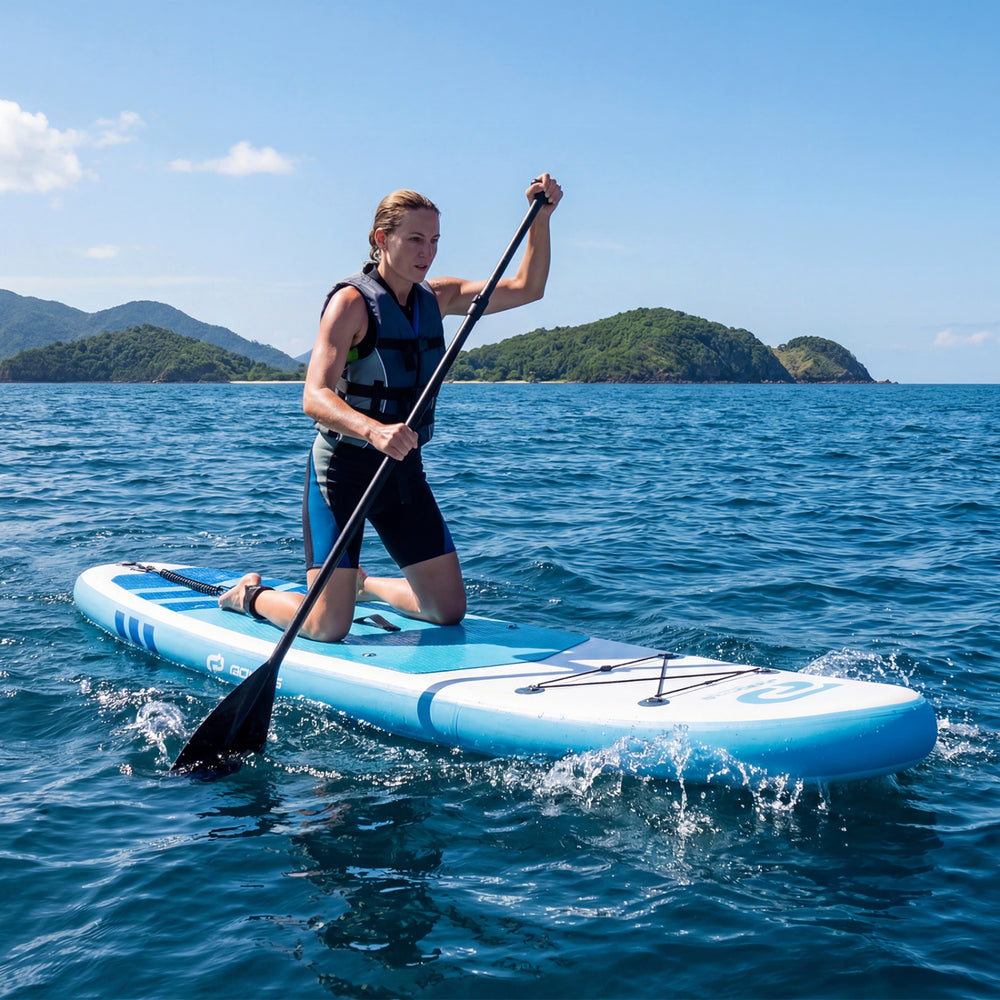11' Wide Inflatable Stand Up Paddle Board with Backpack for All Skill Levels-Dark Blue - Gallery View 1 of 11