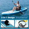 11' inflatable stand-up paddle board in dark blue, featuring a textured EVA deck and 2-in-1 kayak design for versatile.