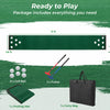 11 ft indoor outdoor putting green mat with 2 adjustable putters and 6 golf balls, ideal for home or office fun.