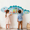 11-in-1 Dinosaur Activity Wall Busy Board Panels for Toddlers Education and Early Development-Blue - Gallery View 1 of 10