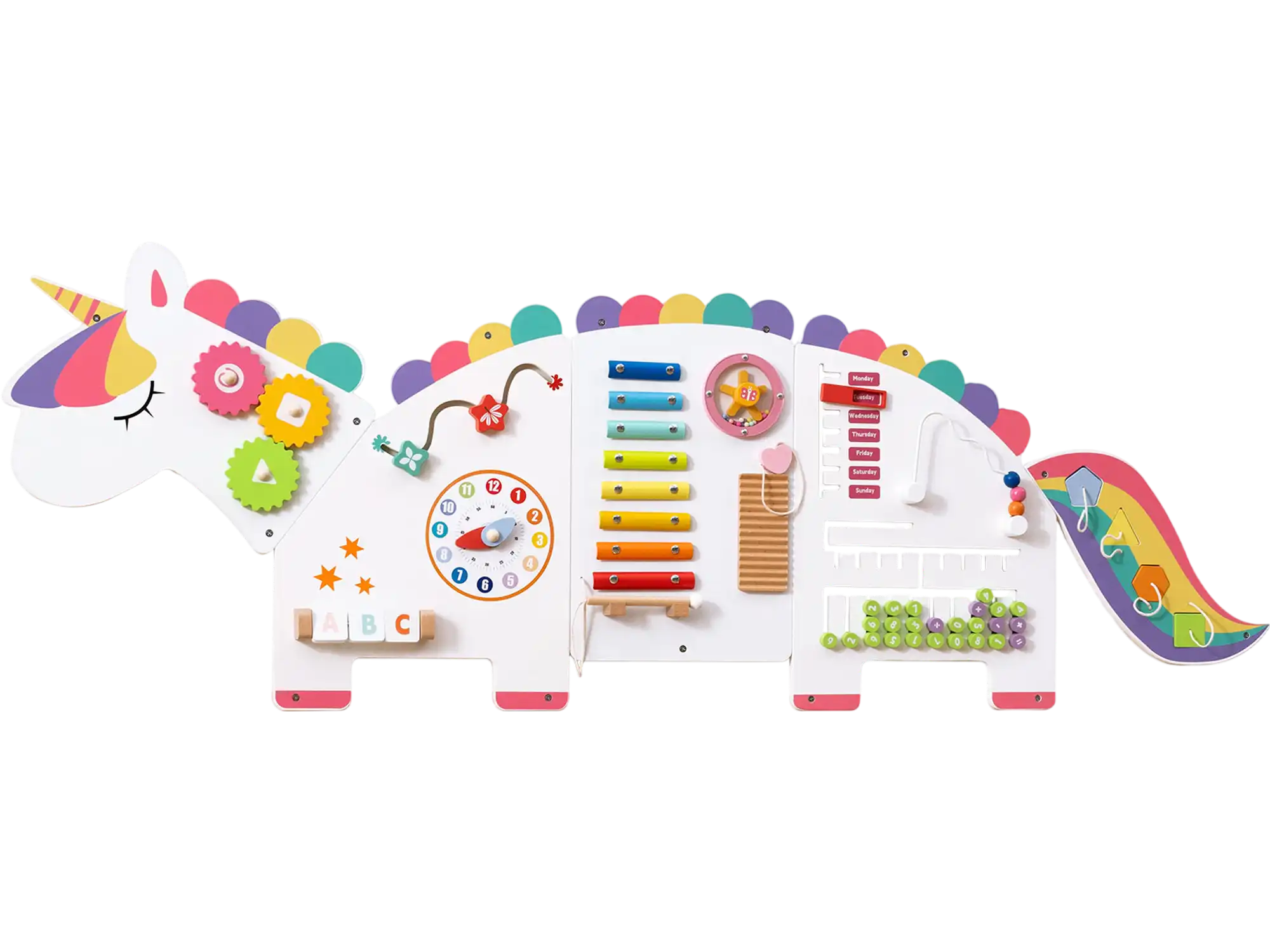 Costway 11-in-1 Dinosaur Activity Wall Busy Board for Toddlers 23380243 New