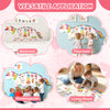 Dinosaur-themed 11-in-1 activity wall panel for toddlers, featuring musical xylophone and educational games for.
