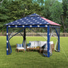 11 x 11 Feet 2-Tier Pop-Up Gazebo Tent Portable Canopy Shelter Carry Bag Mesh-Blue - Gallery View 1 of 11