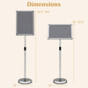 Height adjustable SUPERBUY sign holder stand with a snap-open frame, suitable for indoor and outdoor signage display.
