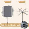 Height adjustable SUPERBUY sign holder stand with 360° rotation, designed for displaying signs in malls and restaurants.