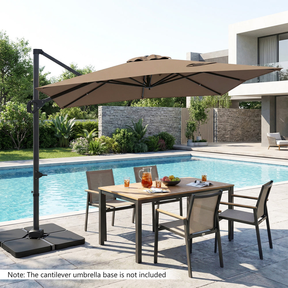 9 x 11 patio umbrella PURPLE LEAF 9' 11' Rectangle High Quality Aluminum Taupe designed for flexible shade and all Treasure Garden 9' Auto Tilt