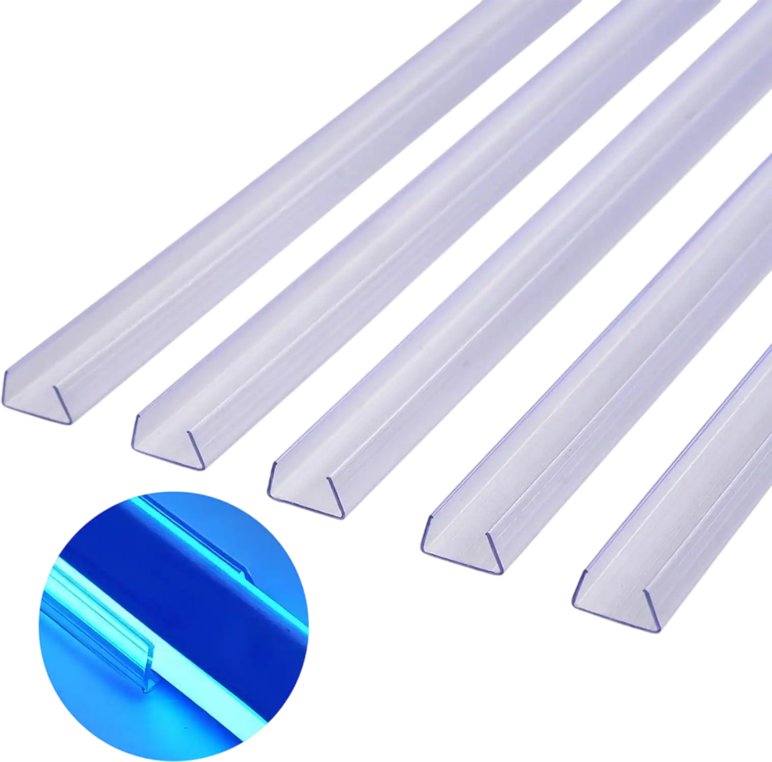 Yescom Plastic U-Channel 3ft 11/16in. Set(5) for RGBW Neon Rope Lights New
