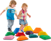 Colorful 11-piece kids stepping stones set for balance practice, featuring various sizes and steepness for indoor and.