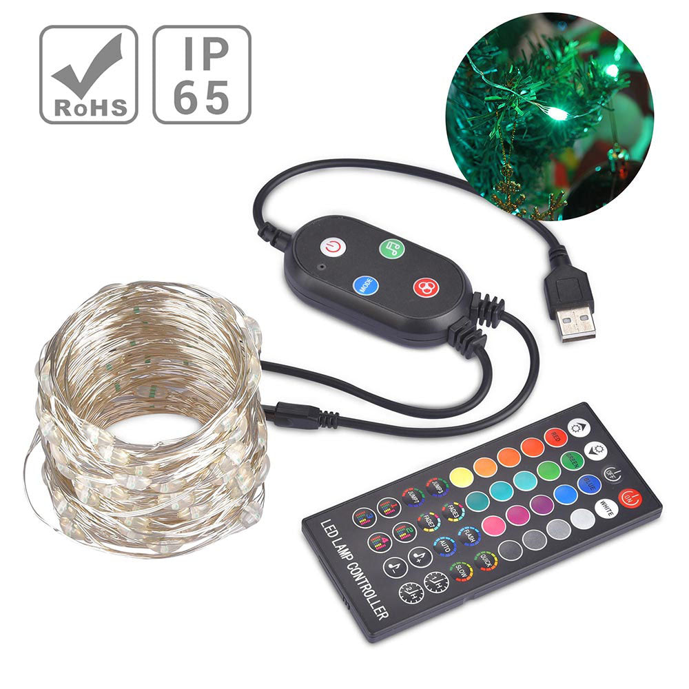 Yescom LED Christmas Light APP Bluetooth Remote Control Mulit-Color 33ft New