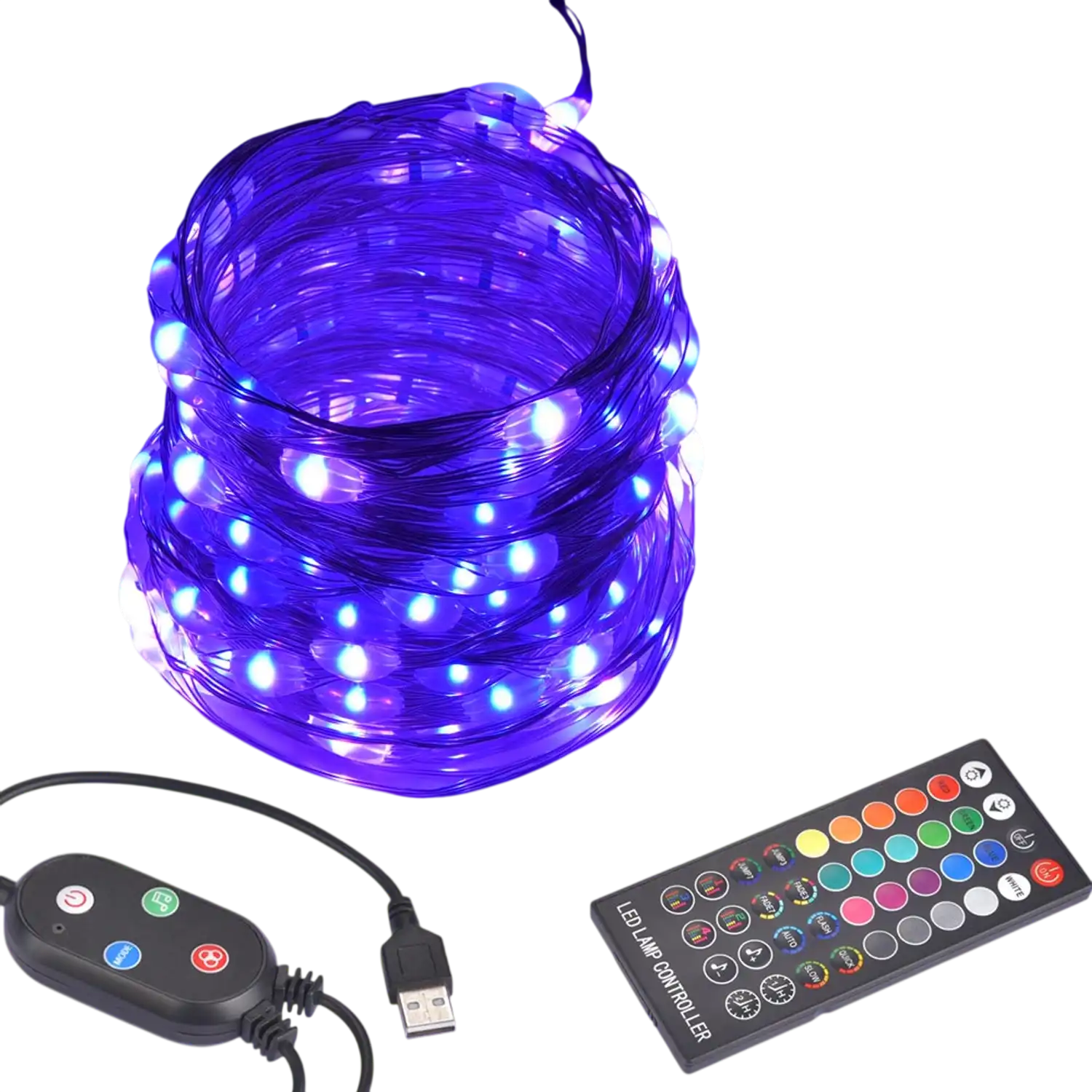 Yescom LED Christmas Light APP Bluetooth Remote Control Mulit-Color 33ft New