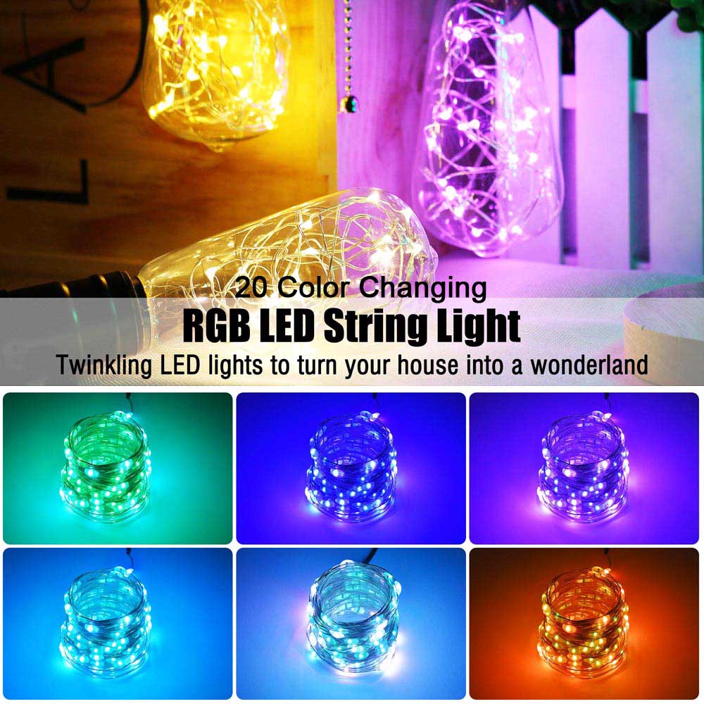 Yescom LED Christmas Light APP Bluetooth Remote Control Mulit-Color 33ft New