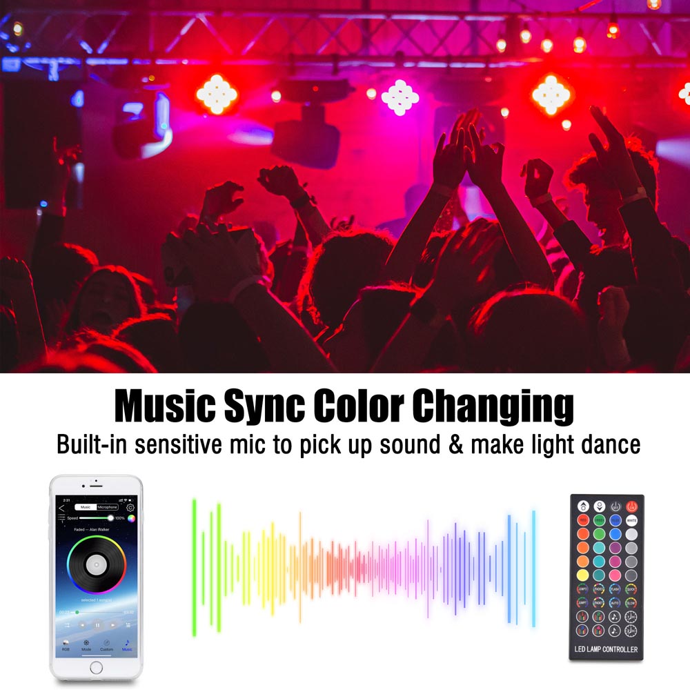 Yescom LED Christmas Light APP Bluetooth Remote Control Mulit-Color 33ft New