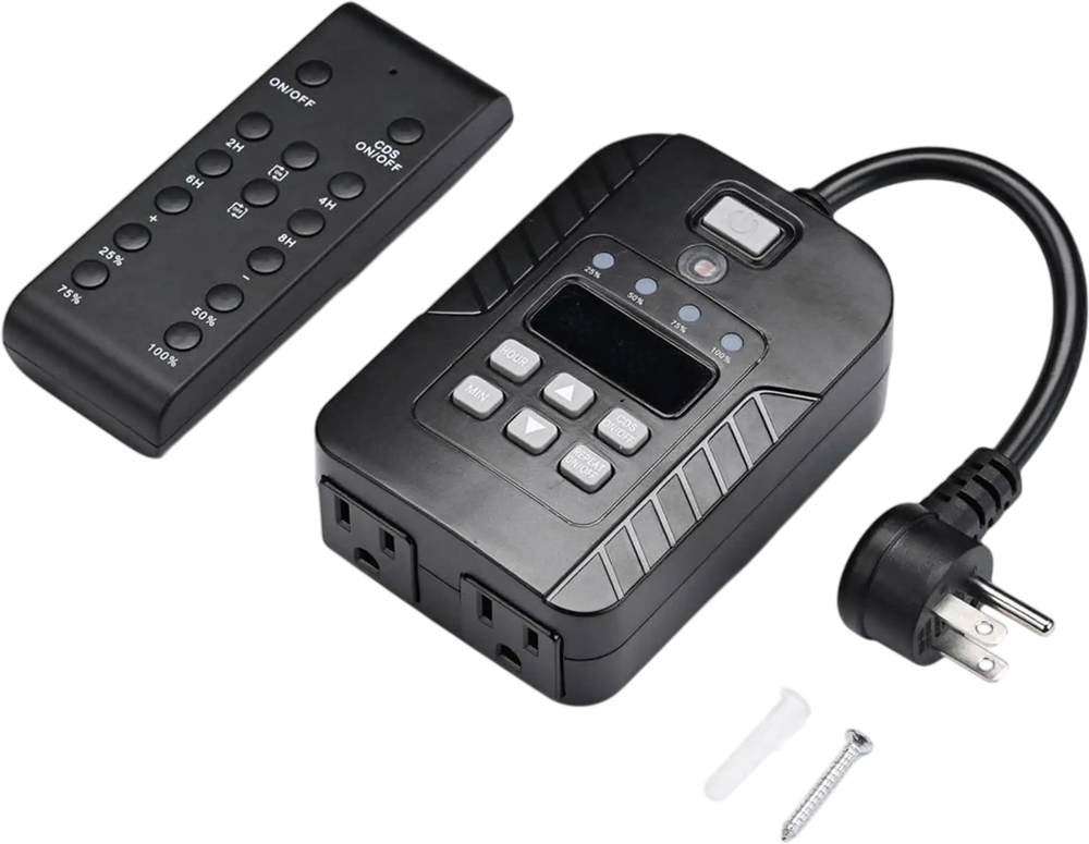 Yescom Dusk-to-Dawn Dimmer & Timer Remote Control New