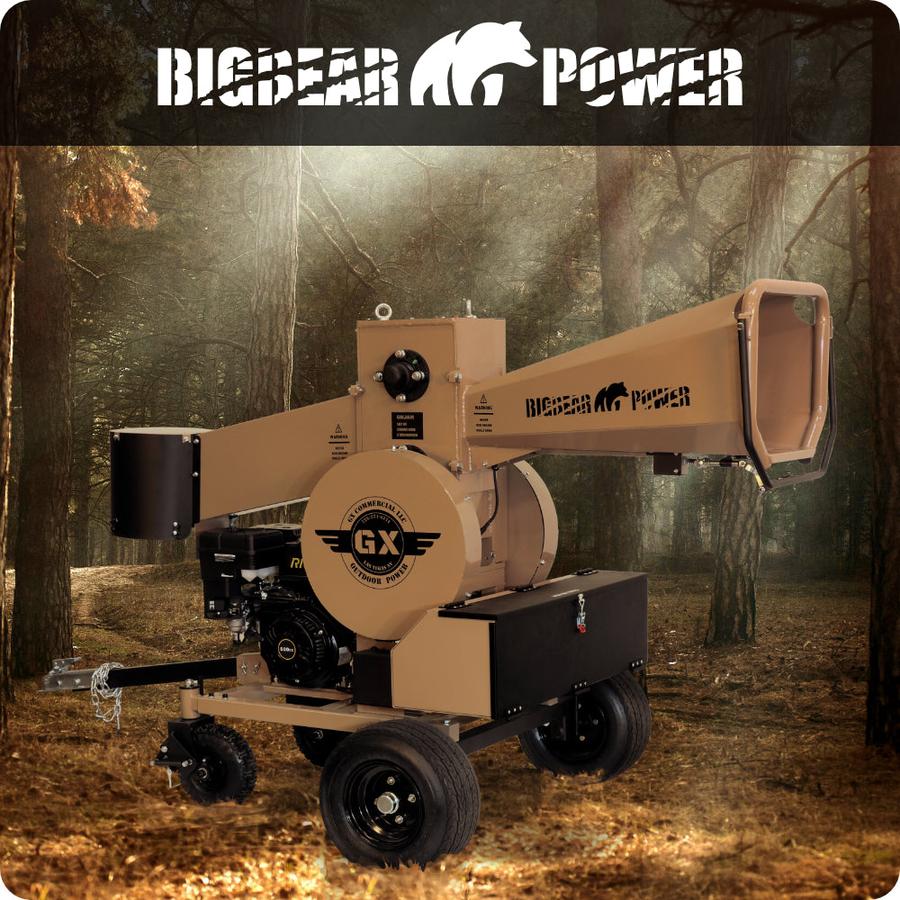 BigBear Power BBC82 Kinetic Loghog Logger 5" 15 HP Engine Gas Powered Commercial Self Feeding Electric Start New