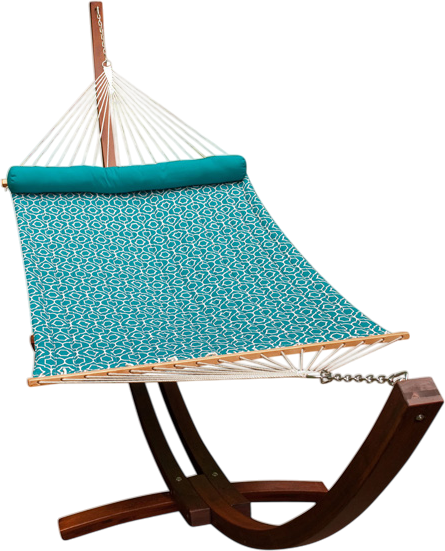 Algoma Quilted Hammock with 12 ft. Wood Arc Frame and Pillow New