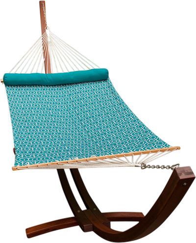 Algoma Quilted Hammock with 12 ft. Wood Arc Frame and Pillow New