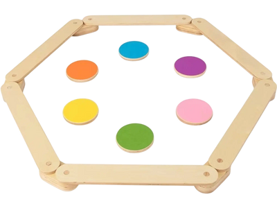 Costway Kids Wooden Balance Beam Stepping Stones 12-Piece 58729614 New