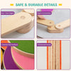Colorful felt surface and thickened panels of the 12-piece kids wooden balance beam set for safe play and creativity.