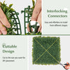 Artificial hedge boxwood panel with interlocking connectors, 20"x20", cuttable design for DIY placement and.