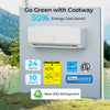 12000 BTU mini split heat pump with 24 SEER2, ENERGY STAR certified, efficient heating down to -15°F for year-round.