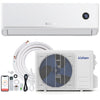 Mini split air conditioner with 12000 BTU, WiFi control, and 4D airflow for efficient cooling in rooms up to 600 sq.ft.