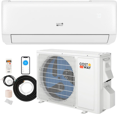 Costway 12000 BTU 115V 22 SEER2 WiFi Mini Split Heat Pump 796124538 New