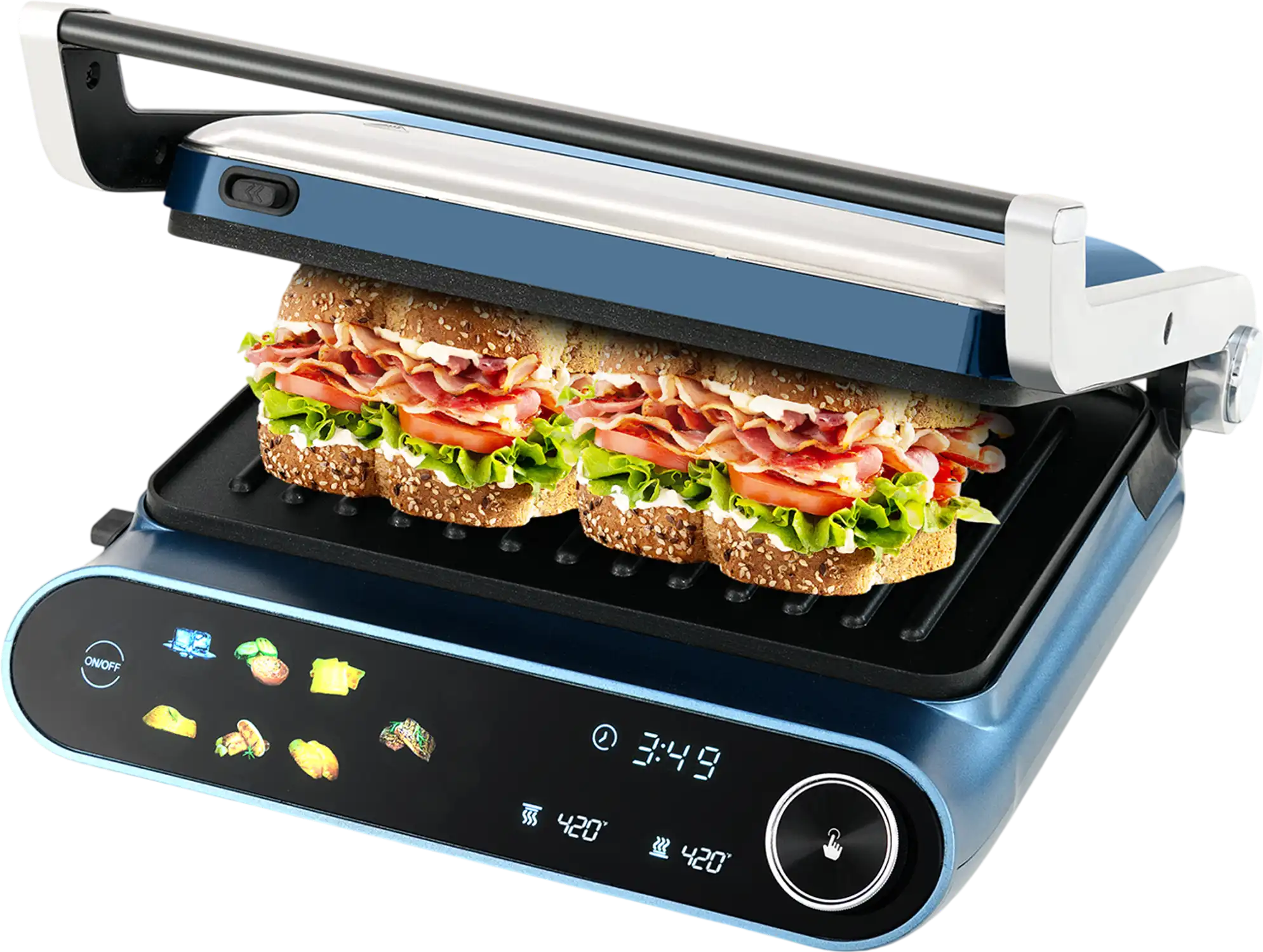 Costway 1200W Panini Press Grill LED Display 7 Modes 164592783 New