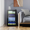 Costway Beverage Mini Refrigerator with Glass Door 120 Can Capacity New