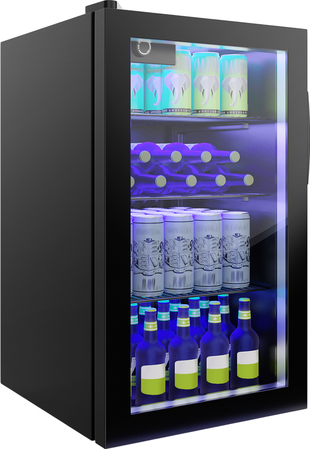 Costway Beverage Mini Refrigerator with Glass Door 120 Can Capacity New