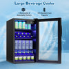Costway Beverage Mini Refrigerator with Glass Door 120 Can Capacity New