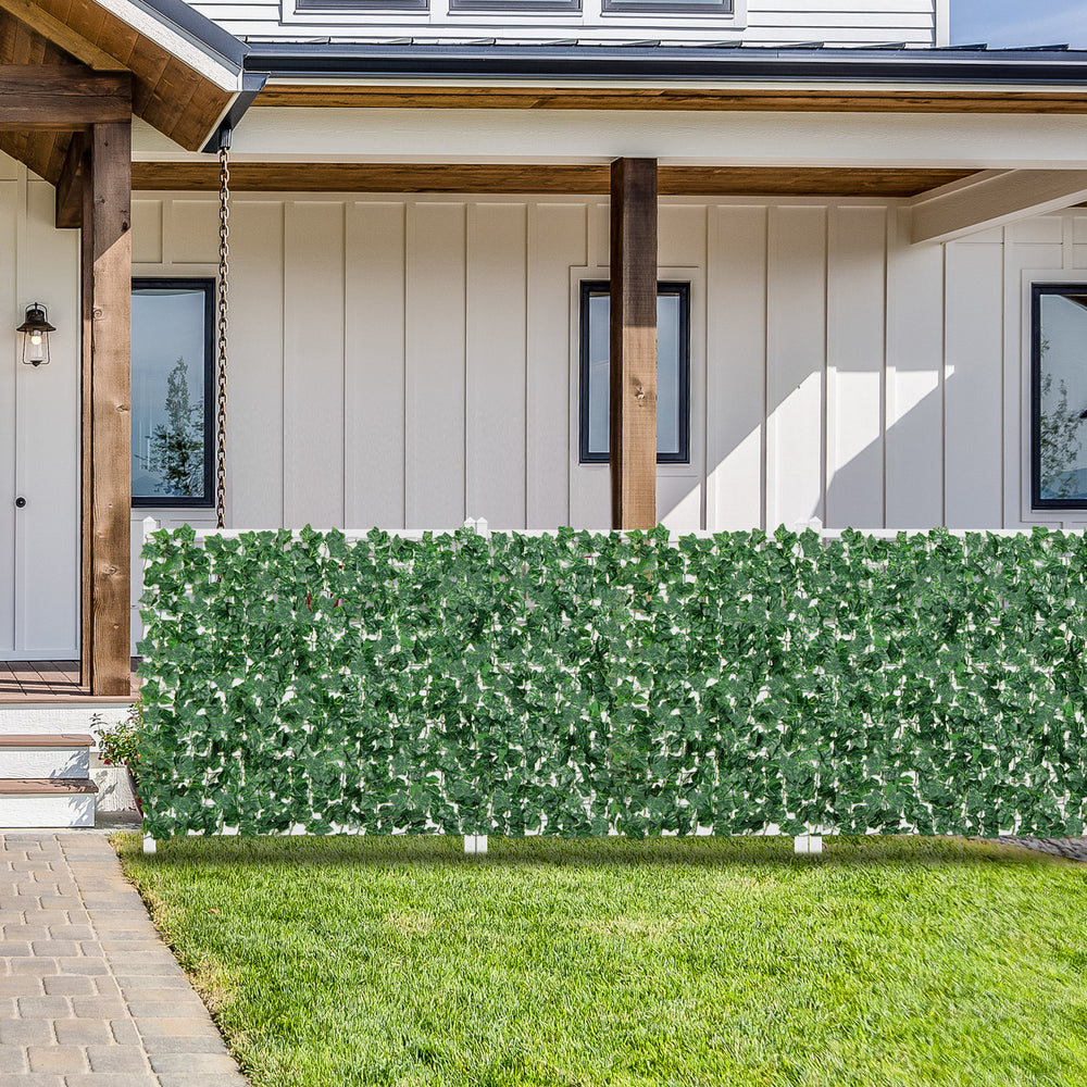 Artificial ivy privacy fence measuring 120 x 40 inches, featuring dense non-fading leaves for outdoor decoration.