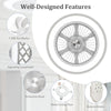 19-inch low-profile ceiling fan with light, featuring 7 ABS blades, appealing lampshade, and remote holder for.