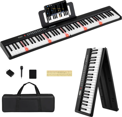 Costway 88-Key Foldable Portable Semi-Weighted Electric Piano Keyboard 72041487 New