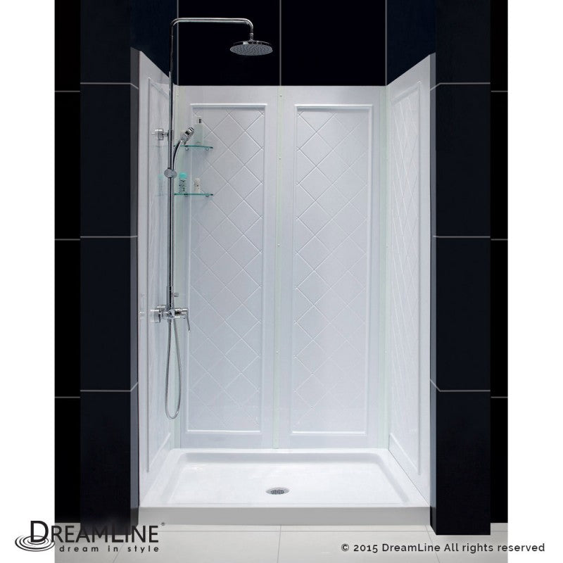 DreamLine Acrylic Shower Base and Backwall Kit Center Drain 32